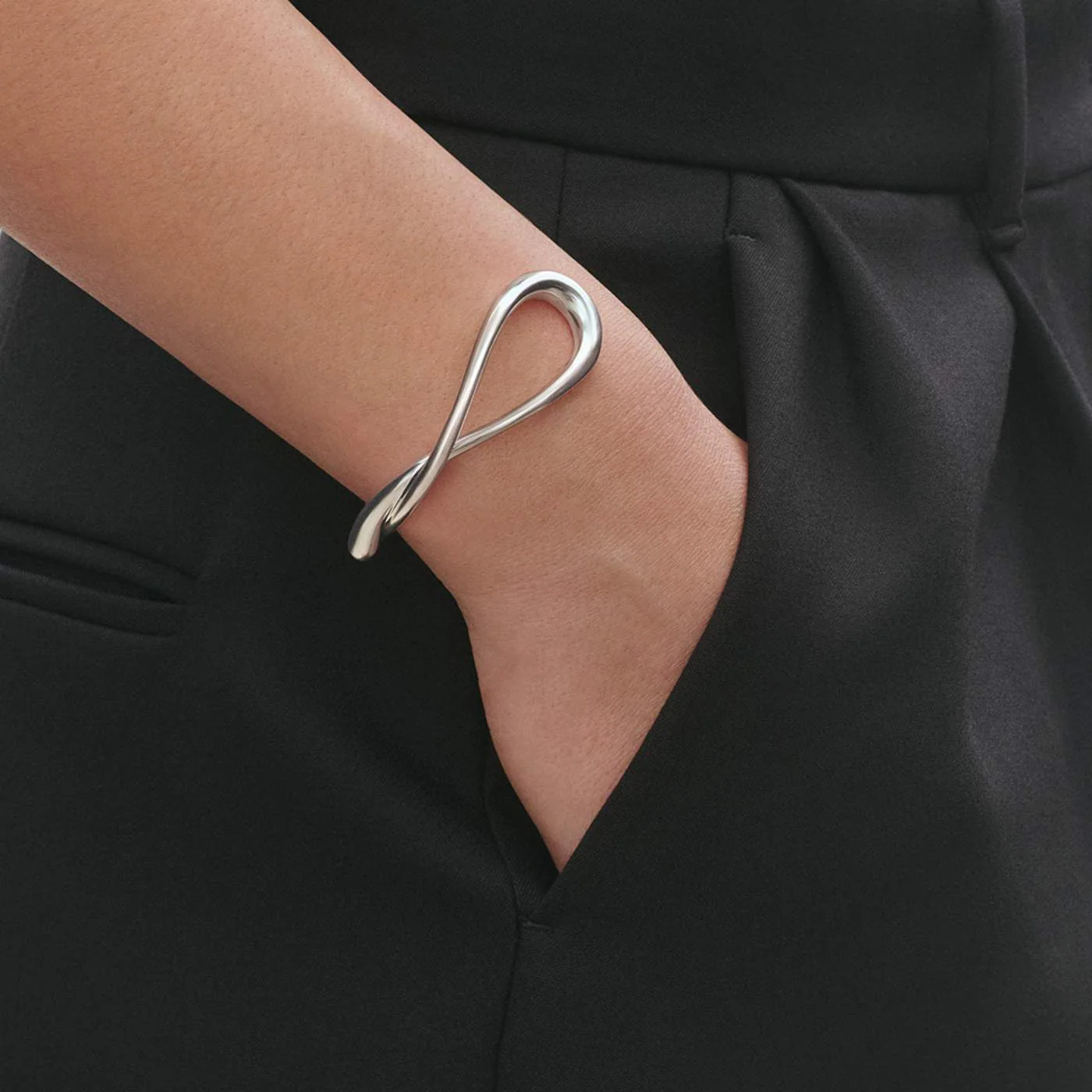 Mercy Silver Twist Bangle - Image 3
