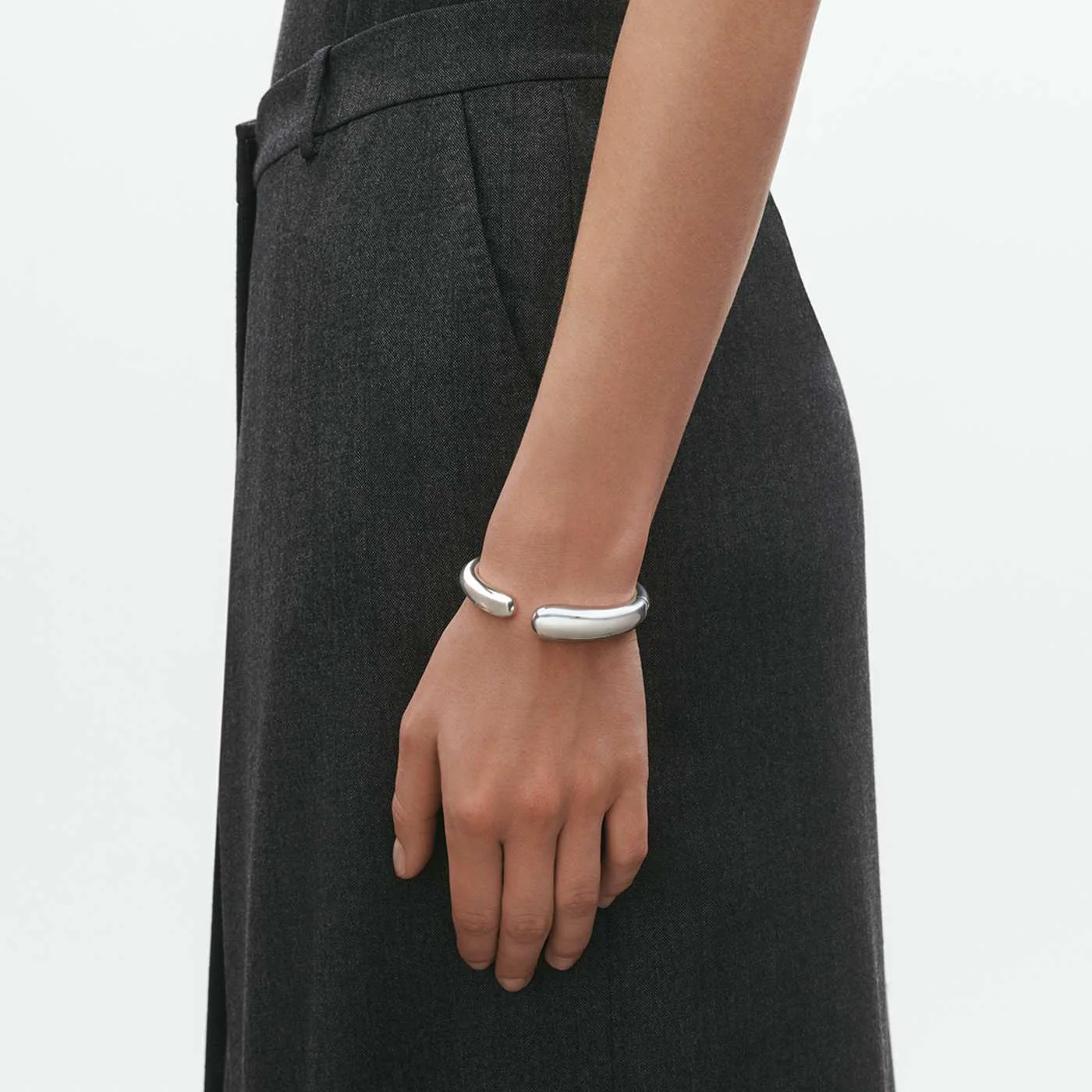 Mercy Sterling Silver Hinged Bangle - Image 2