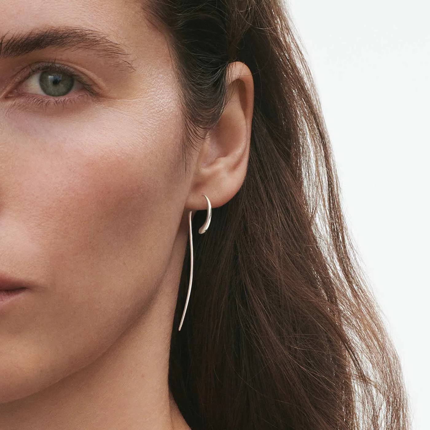 Mercy Sterling Silver Long Drop Earrrings - Image 3