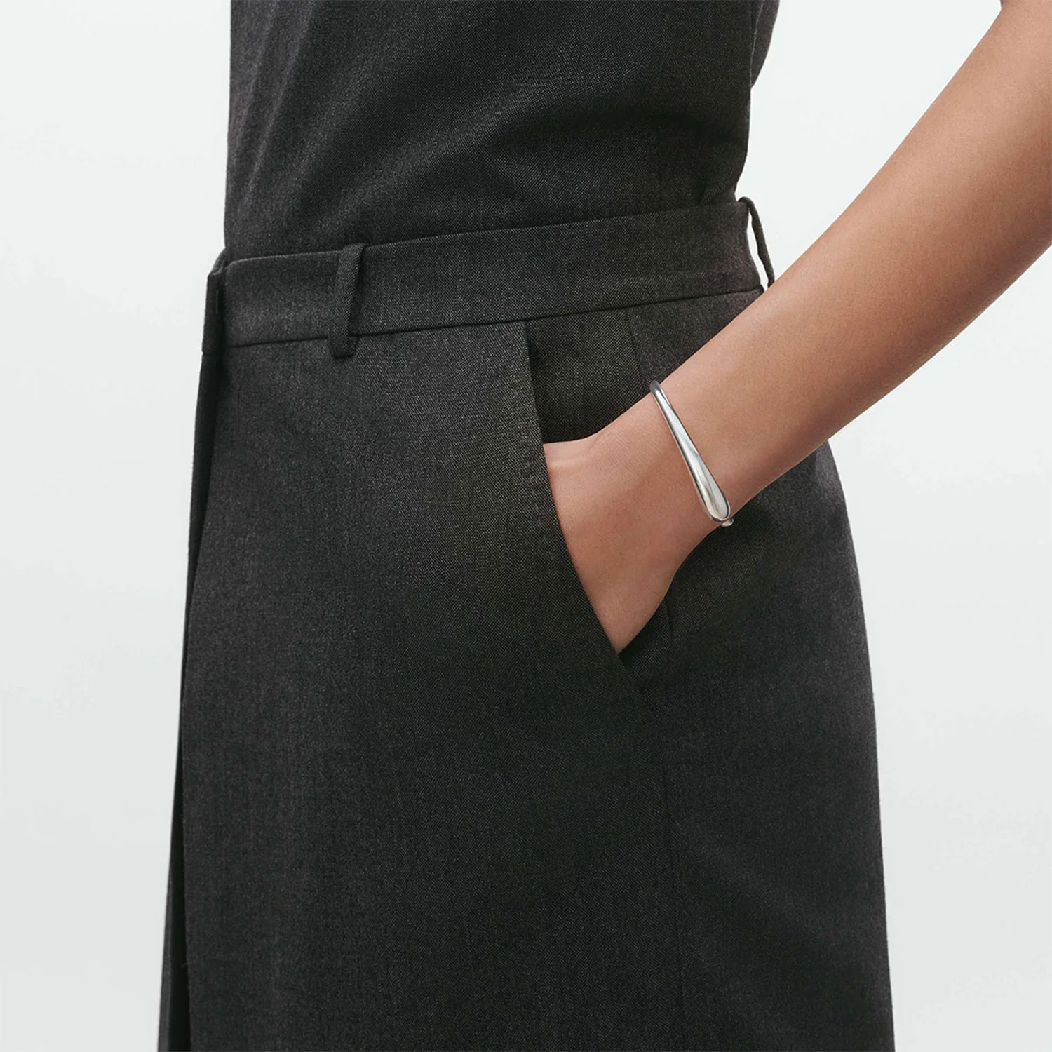 Mercy Sterling Silver Open Bangle - Image 2