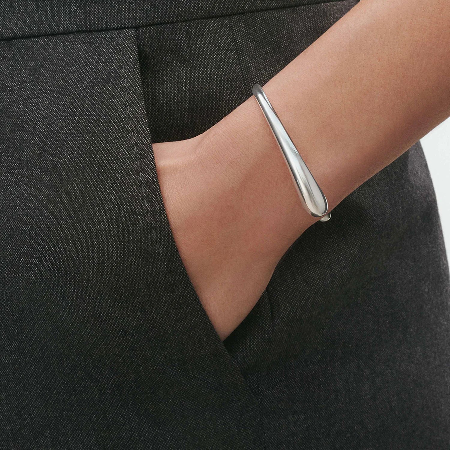 Mercy Sterling Silver Open Bangle - Image 3