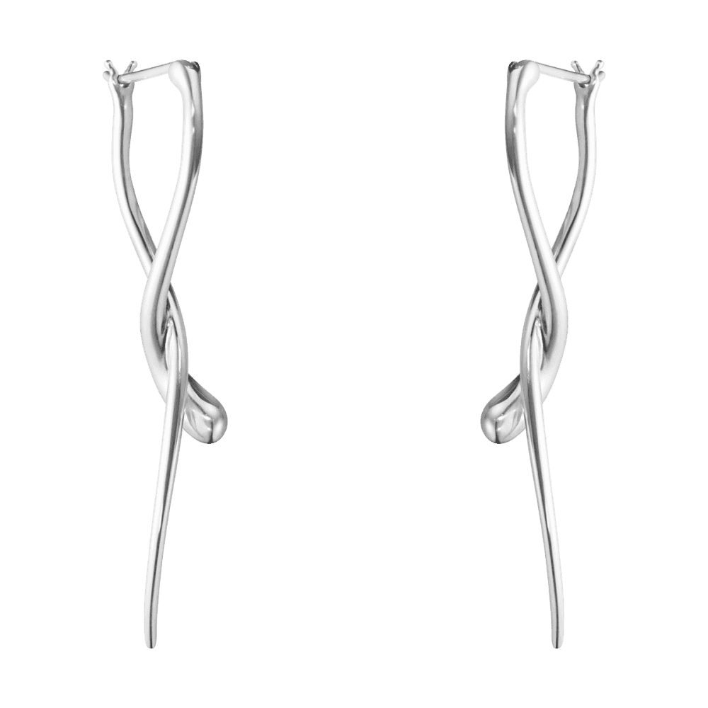Mercy Sterling Silver Twisted Long Drop Earrings - Image 4