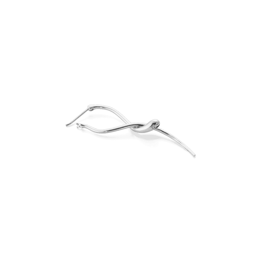 Mercy Sterling Silver Twisted Long Drop Earrings - Image 5