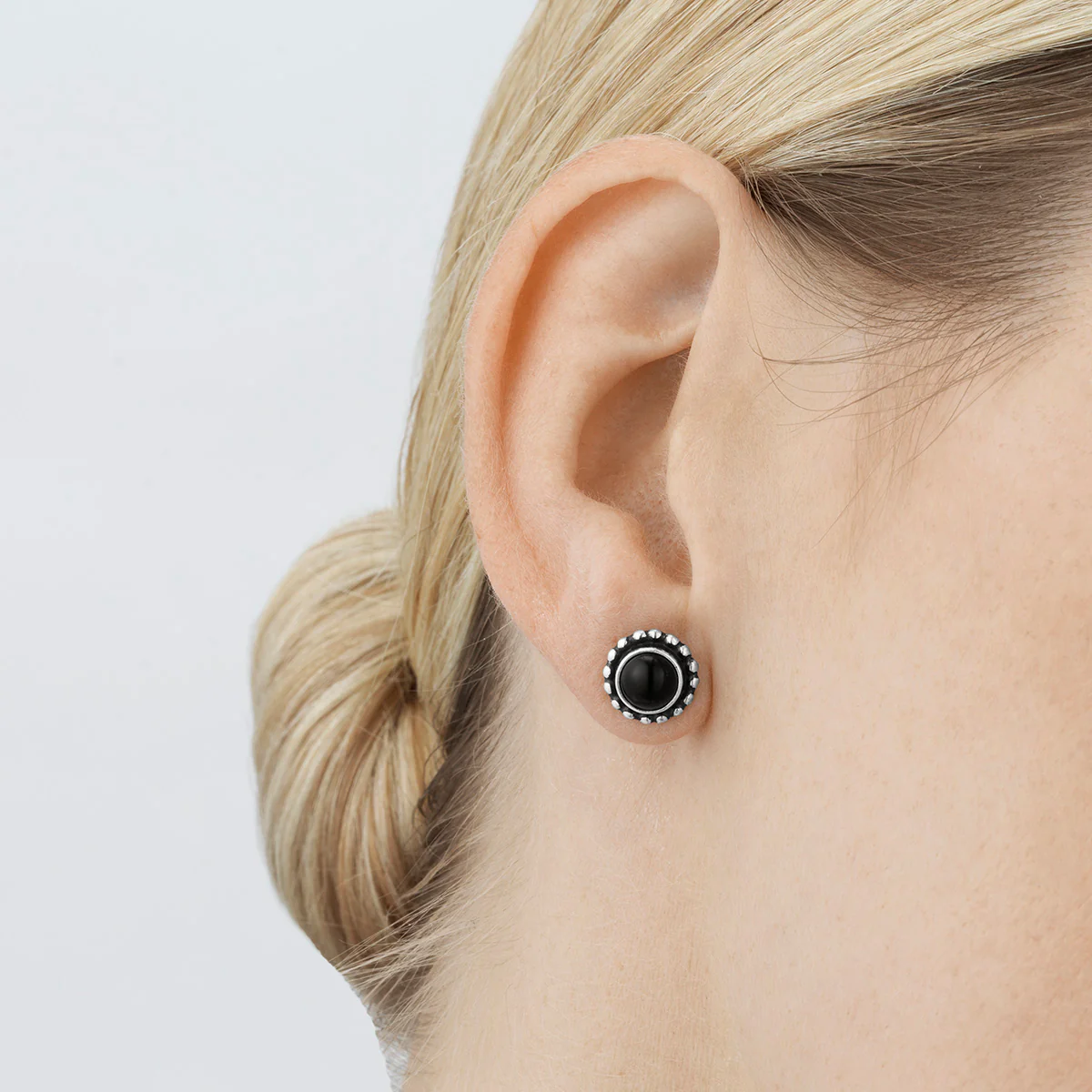 Moonlight Blossom Silver And Black Onyx Earrings - Image 2