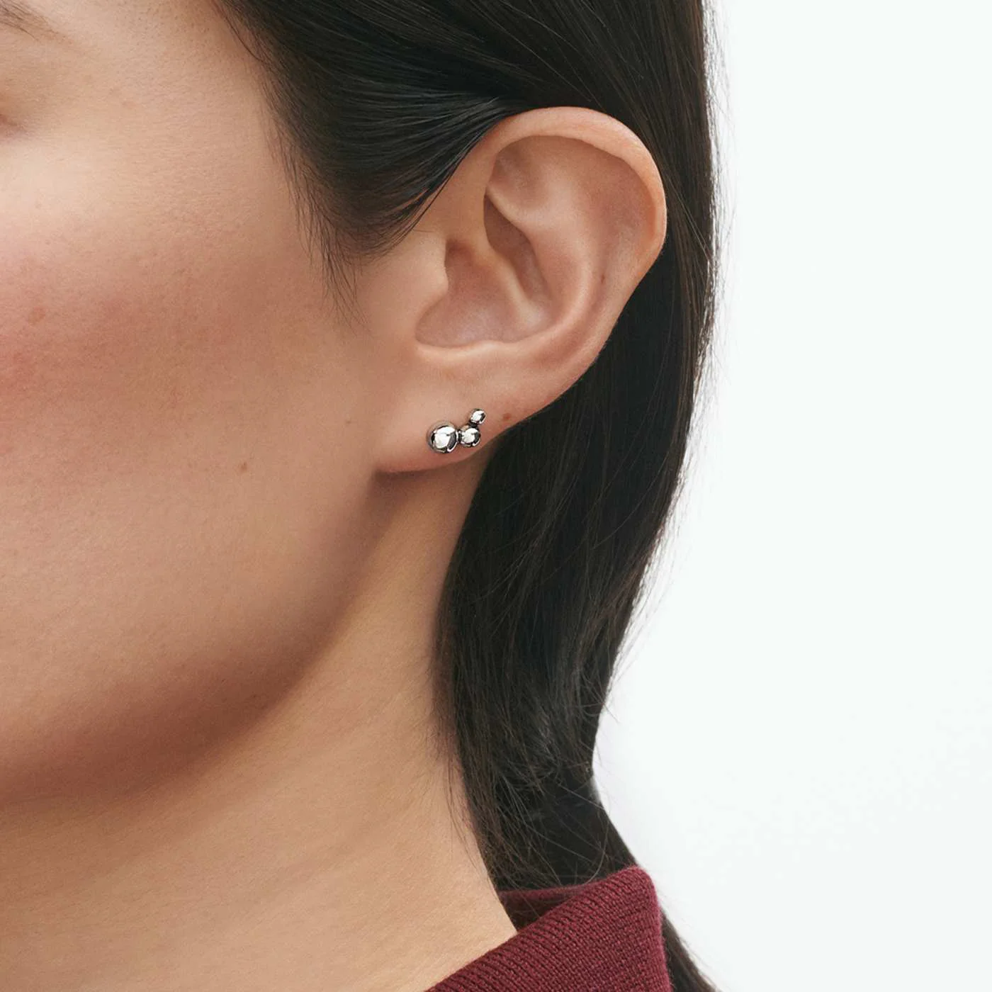 Moonlight Grapes Ear Silver Studs - Image 3