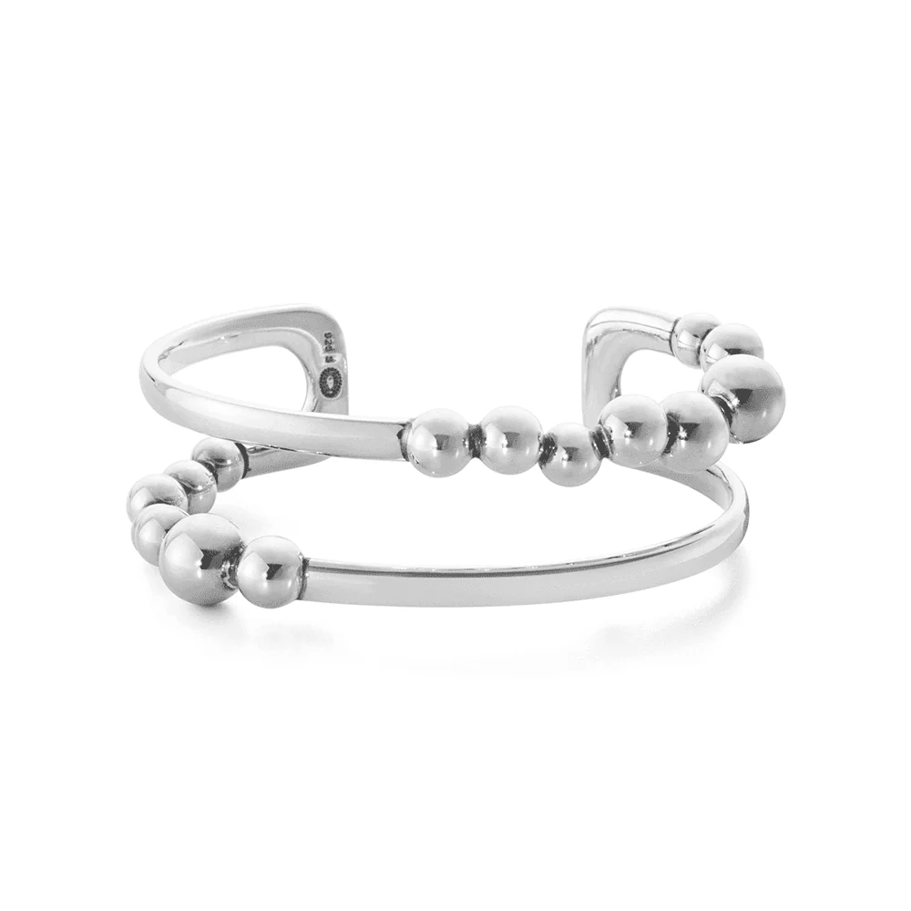 Moonlight Grapes Oxidised Sterling Silver Bangle - Image 4