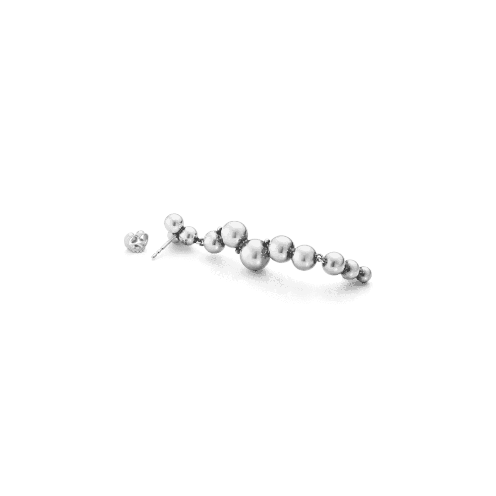 Moonlight Grapes Oxidised Sterling Silver Long Drop Earrings - Image 5