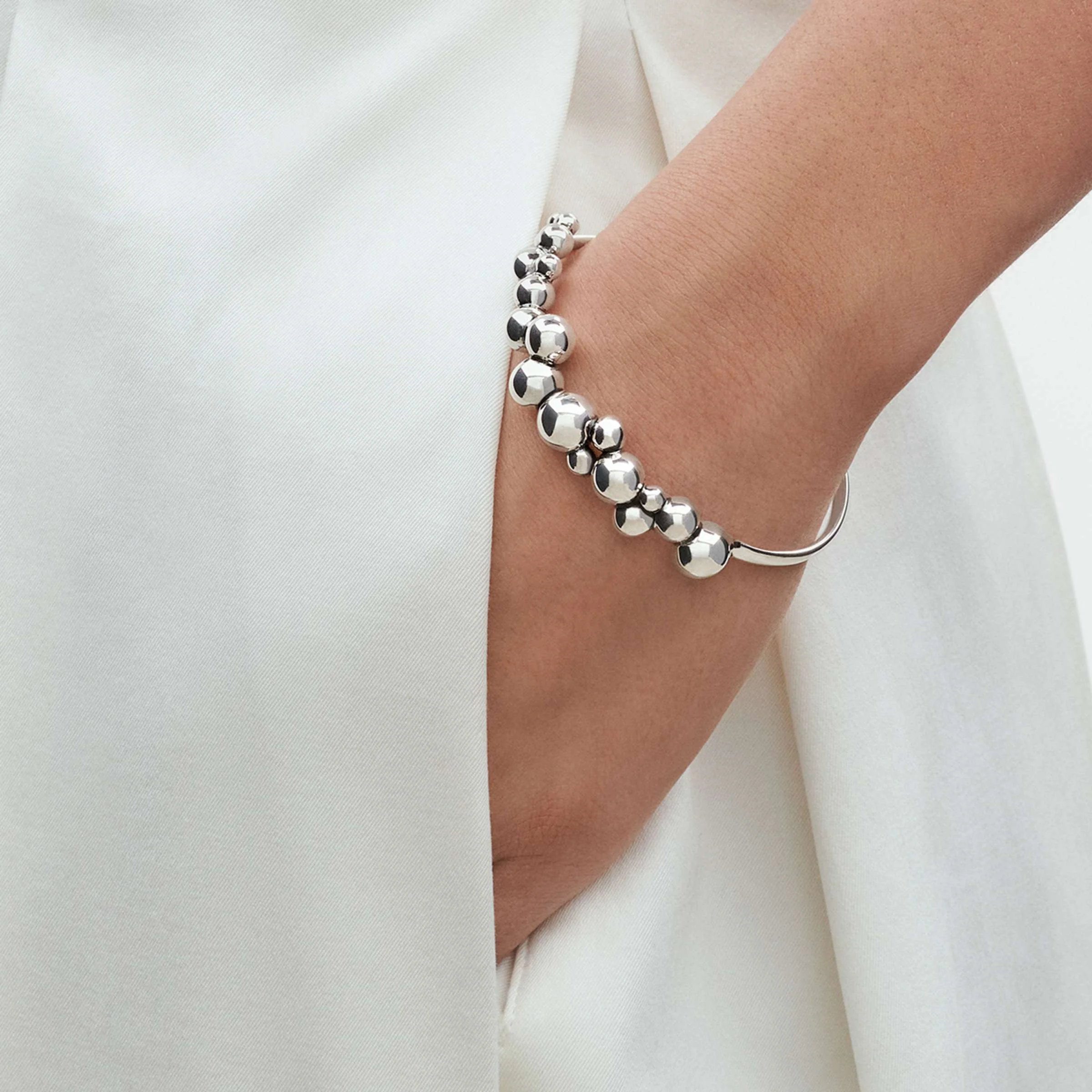 Moonlight Grapes Silver Bangle - Image 2