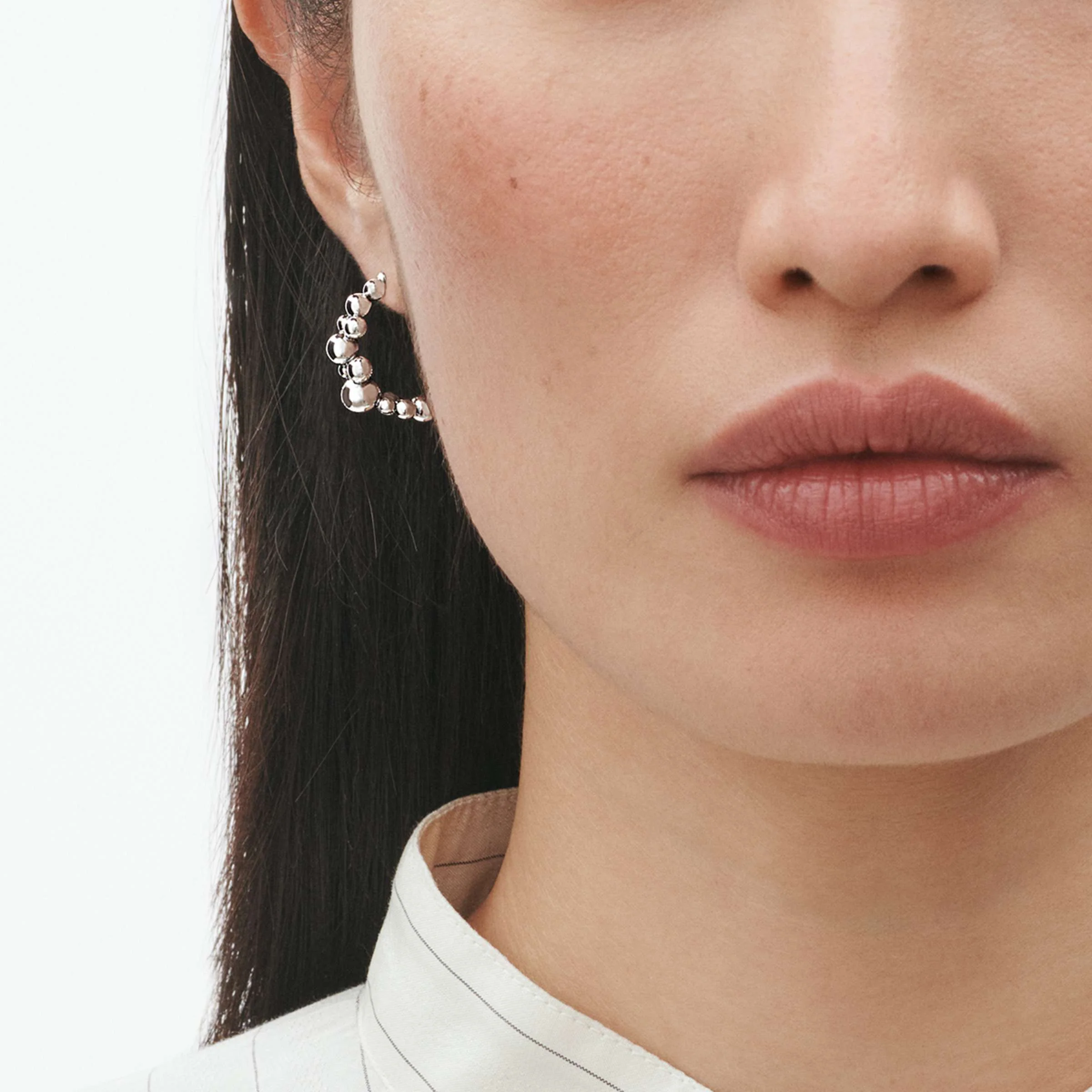 Moonlight Grapes Silver Ear Hoops - Image 3