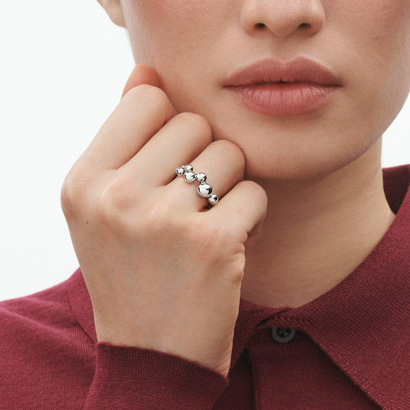Moonlight Grapes Luxury Silver Ring - Image 3