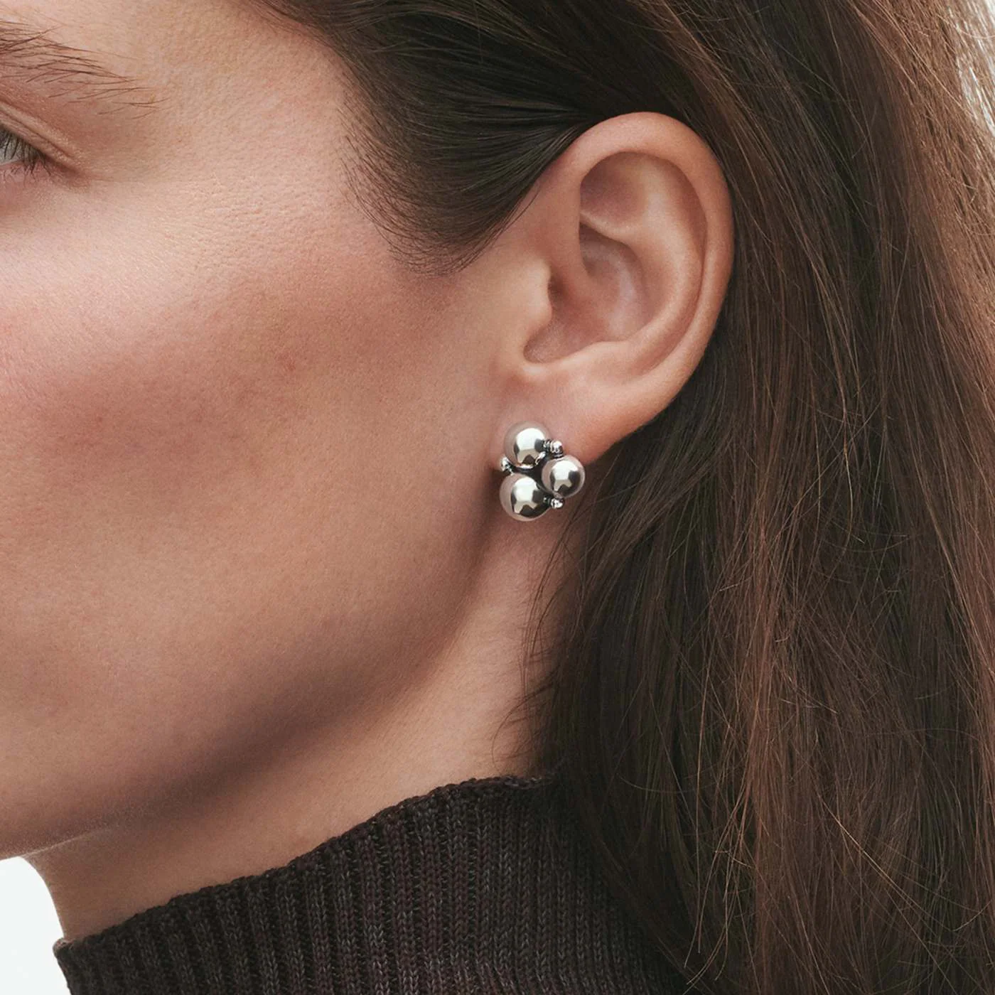 Moonlight Grapes silver stud earrings - Image 3