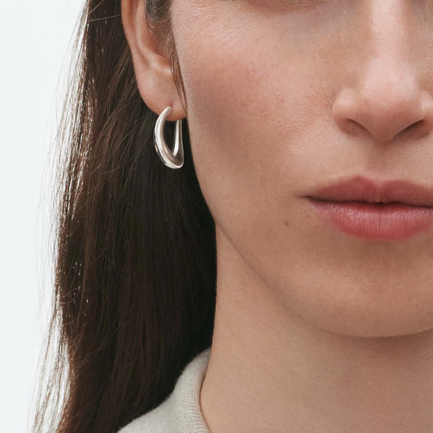 Offspring Medium Sterling Silver Earhoops - Image 3