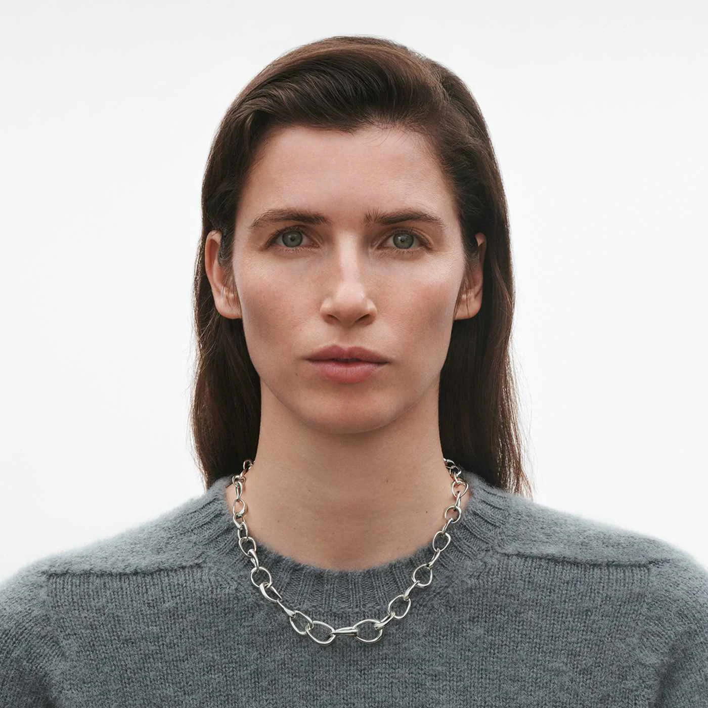 Offspring Sterling Silver Graduated Link Necklace - Image 2