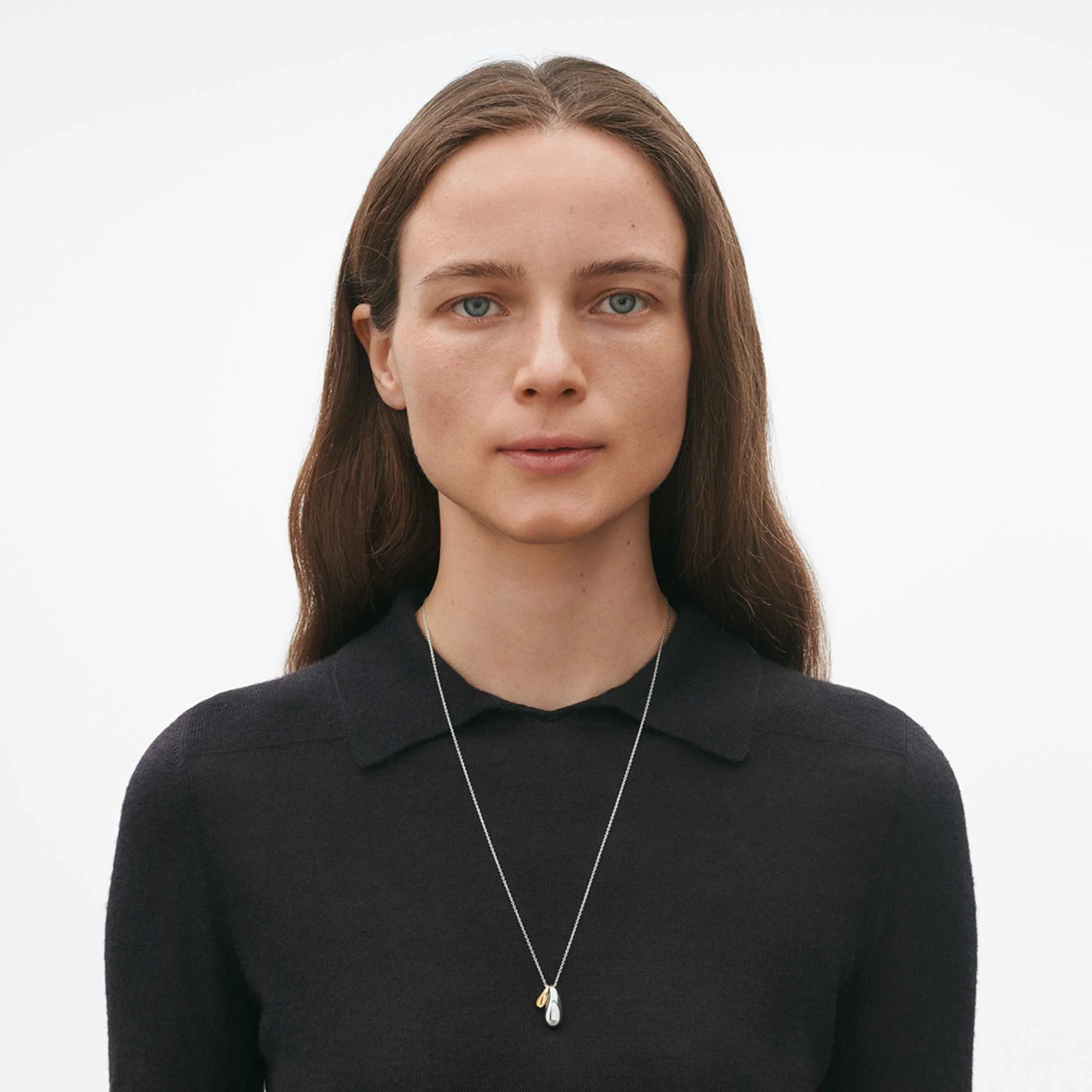Reflect Silver & 18ct Yellow Gold Double Pendant - Image 2