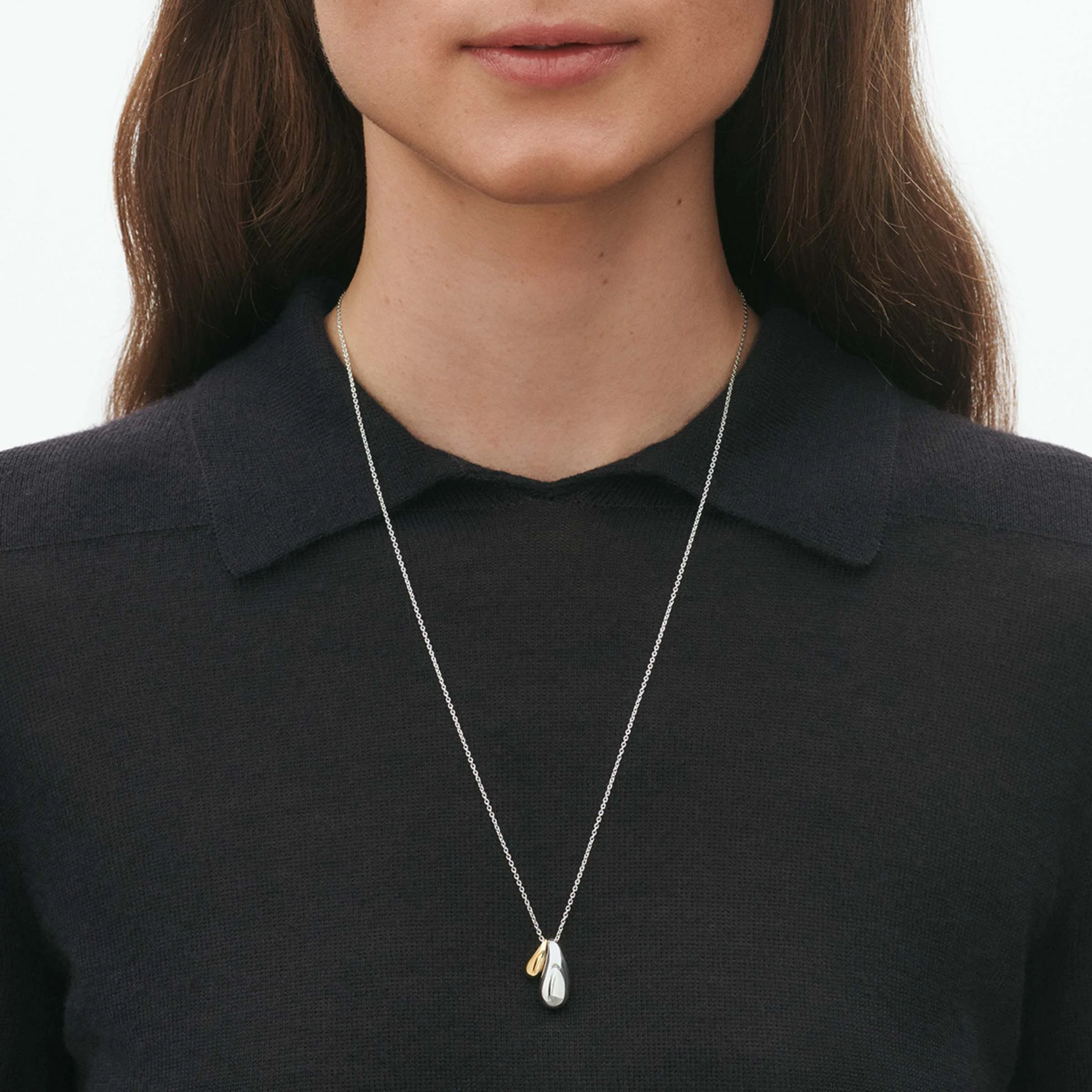 Reflect Silver & 18ct Yellow Gold Double Pendant - Image 3