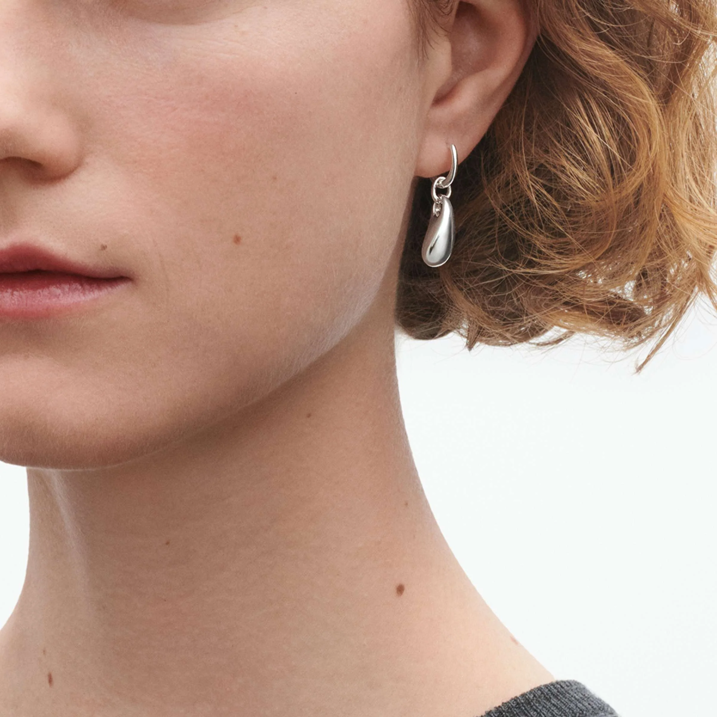 Reflect Silver Drop Earrings - Image 3