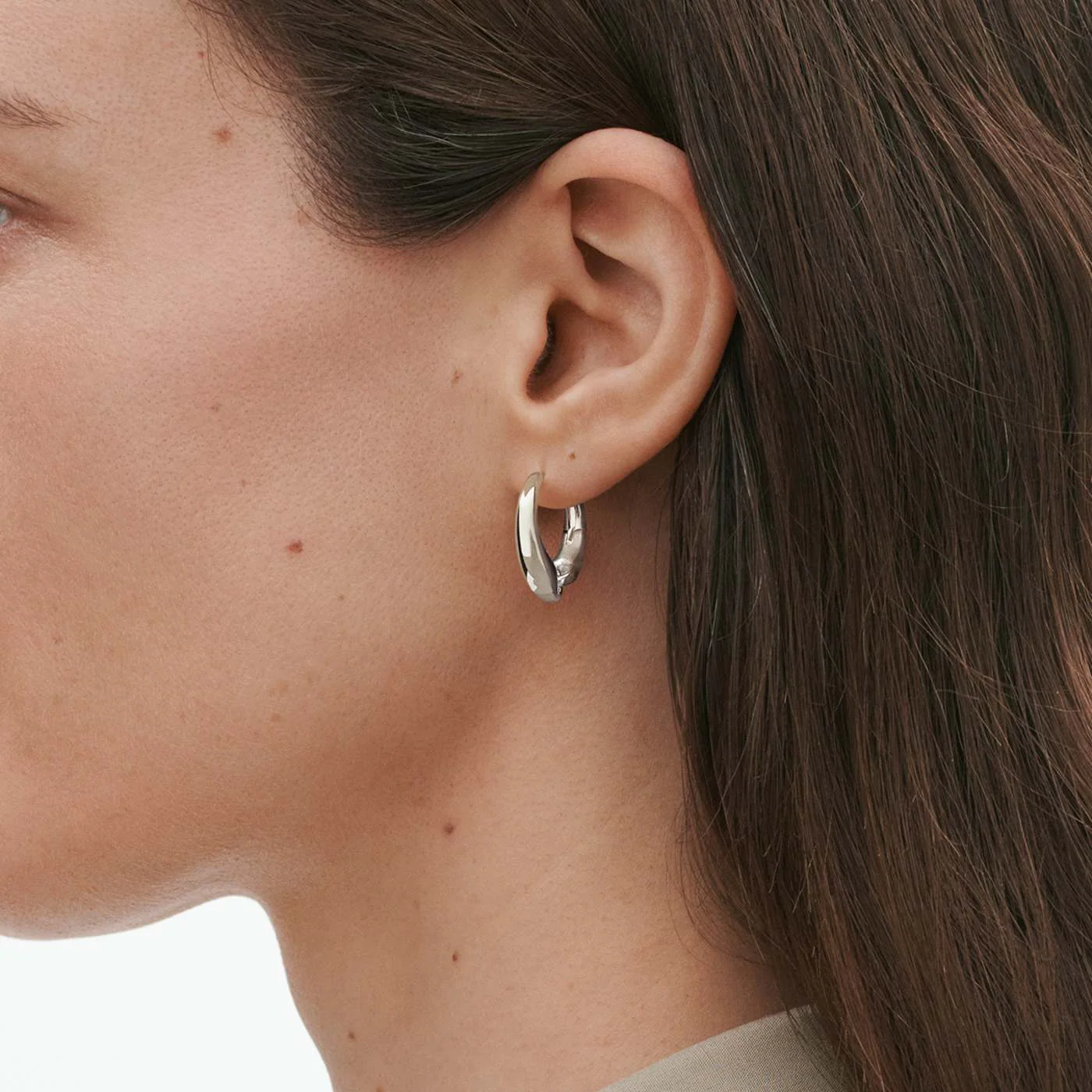 Reflect Silver Large Earhoops - Image 3