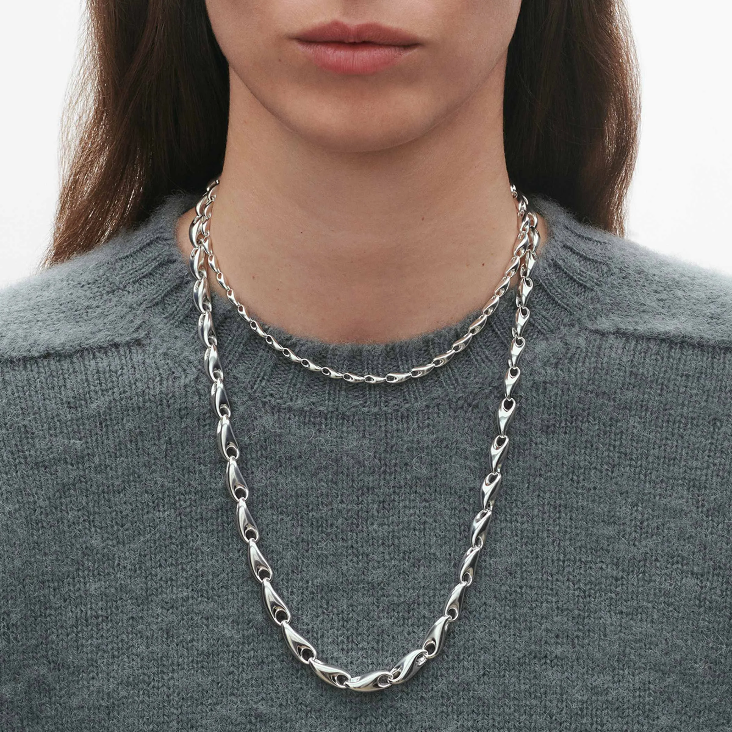 Reflect Silver Long Necklace - Image 2