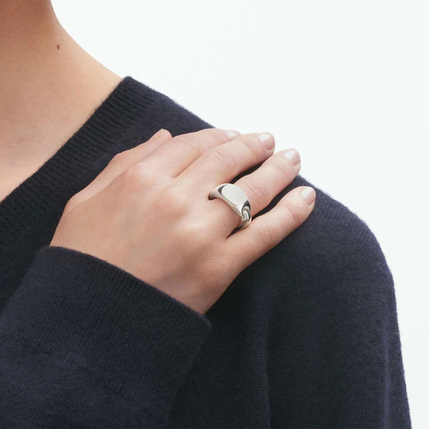 Reflect Sterling Silver Signet Ring - Image 3