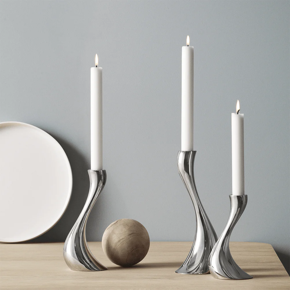 Stainless Steel Cobra Candleholder Small, Medium And Large Set - Image 2