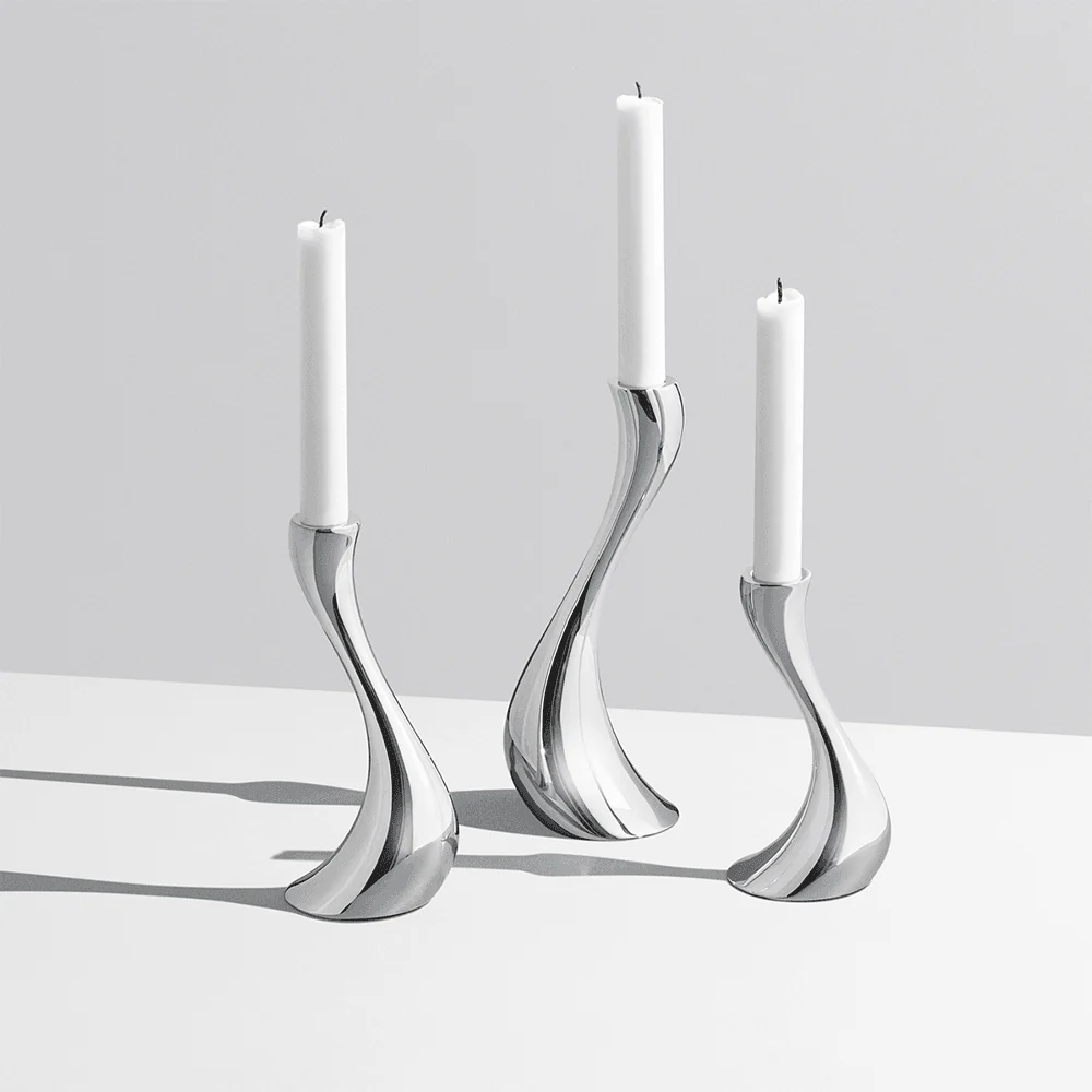 Stainless Steel Cobra Candleholder Small, Medium And Large Set - Image 3