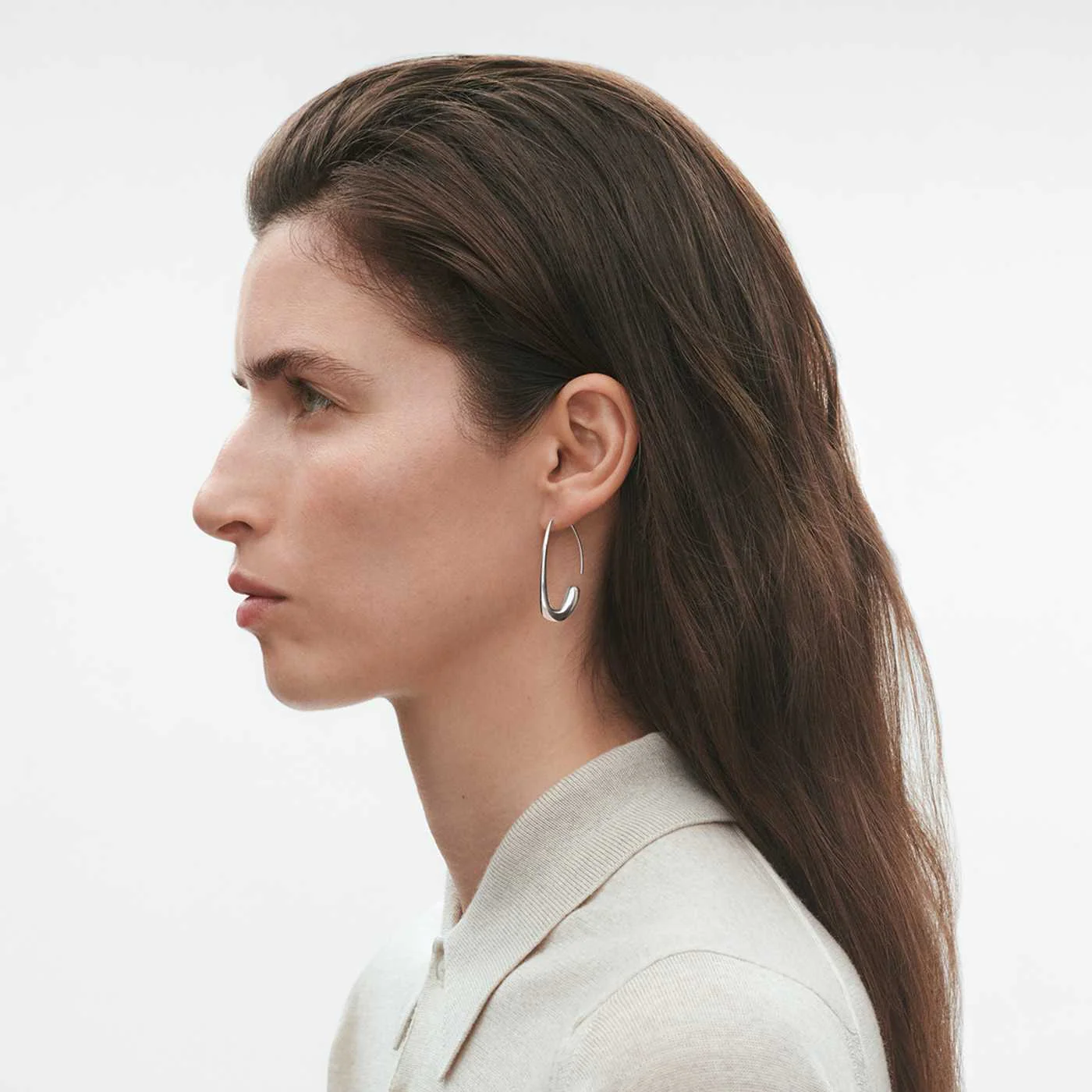 Sterling Silver Offspring Ear Hoop Earrings - Image 2