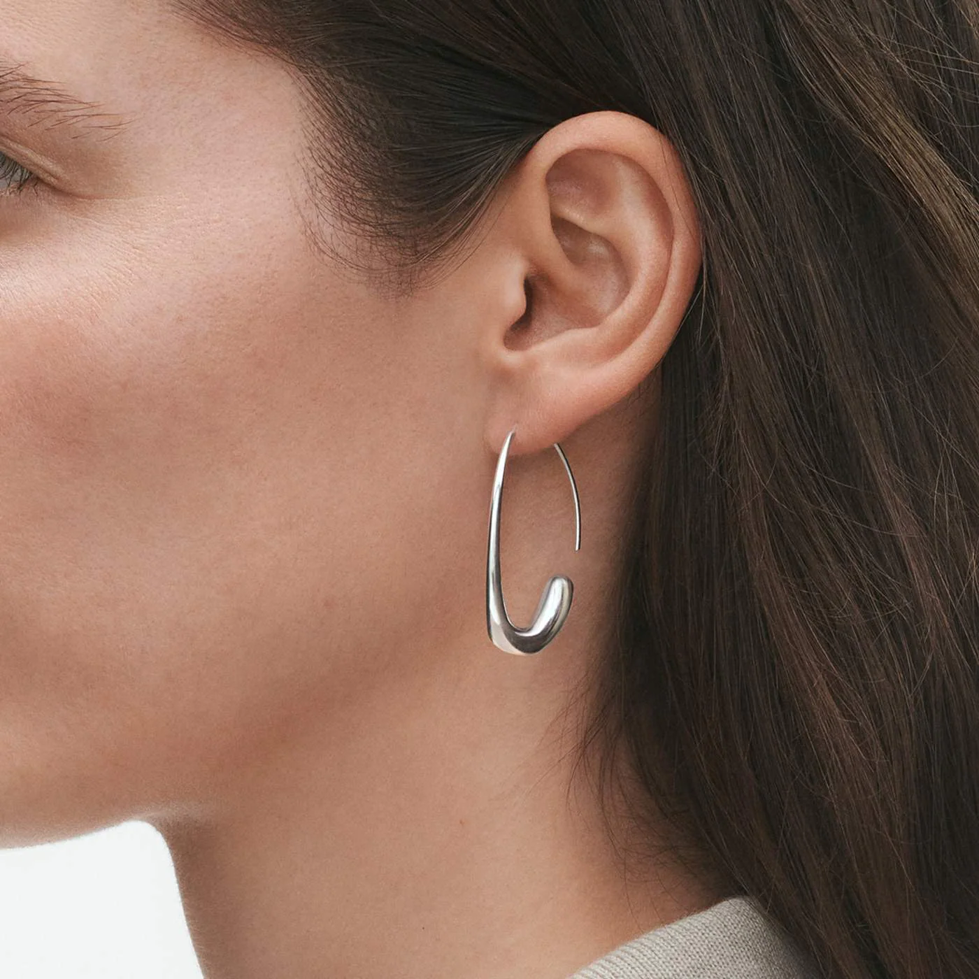 Sterling Silver Offspring Ear Hoop Earrings - Image 3