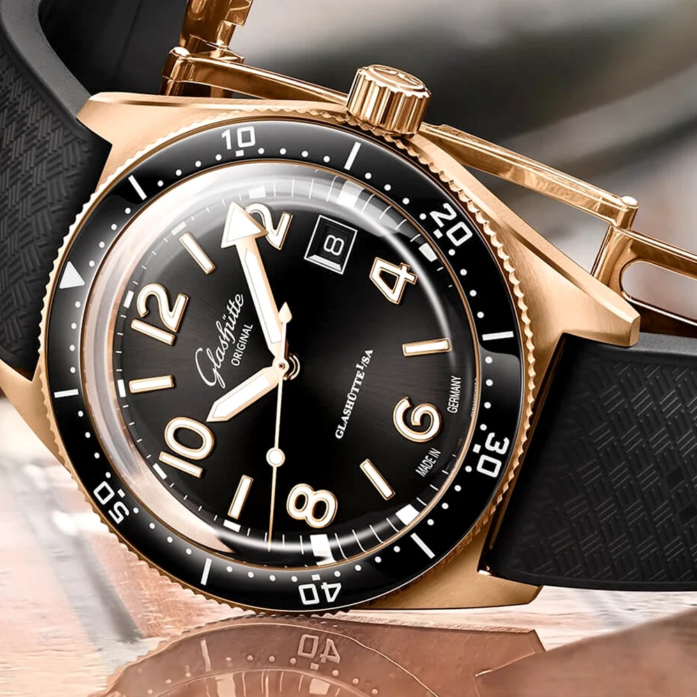 Spezialist SeaQ 39.5mm Black Dial 18ct Rose Gold Mens Watch - Image 3