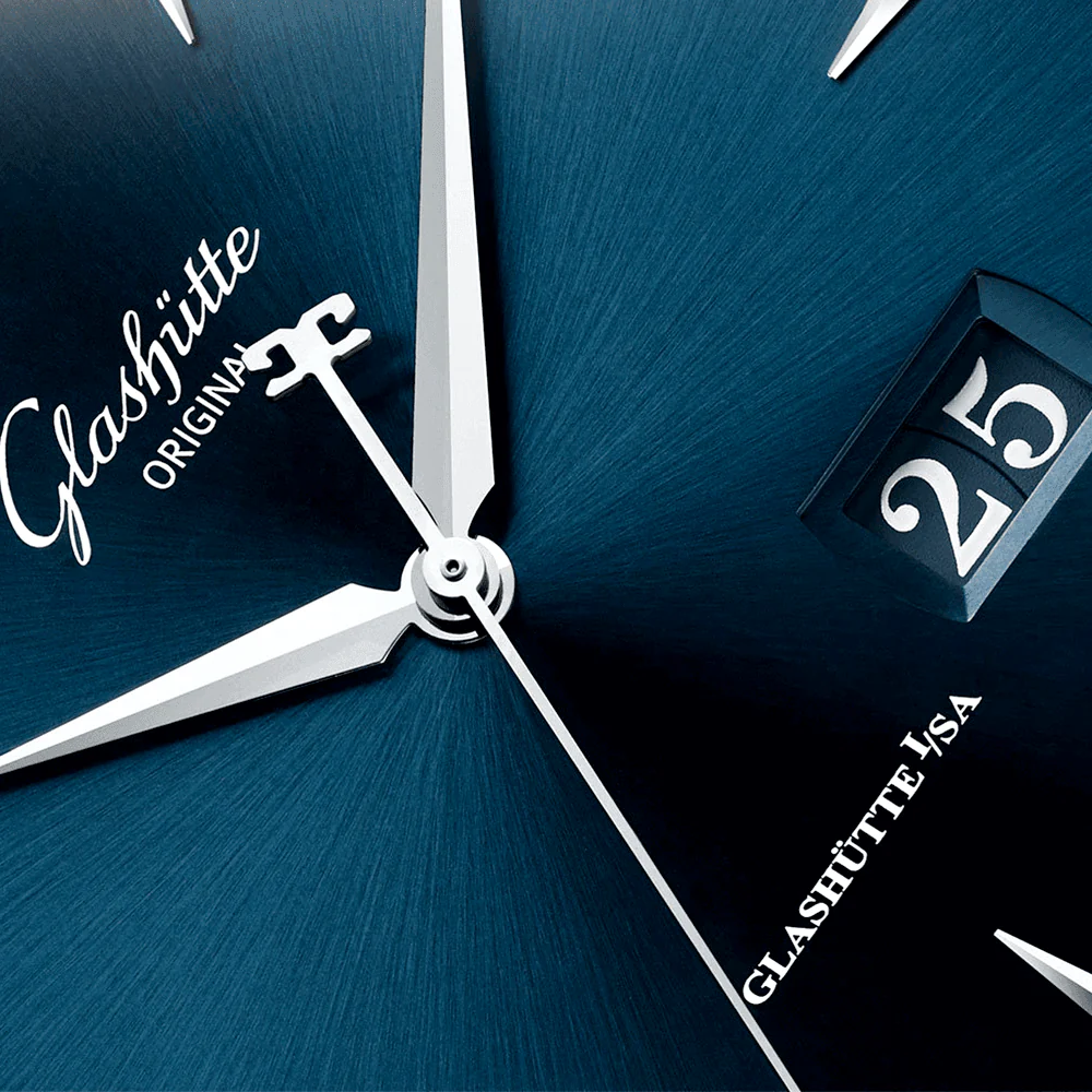 Senator Excellence Panorama Date 42mm Blue Dial Leather Strap Watch - Image 2