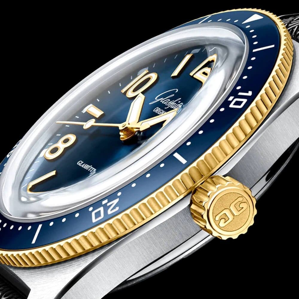 Spezialist SeaQ 39mm Steel & 18ct Yellow Gold Blue Dial Men's Strap Watch - Image 2