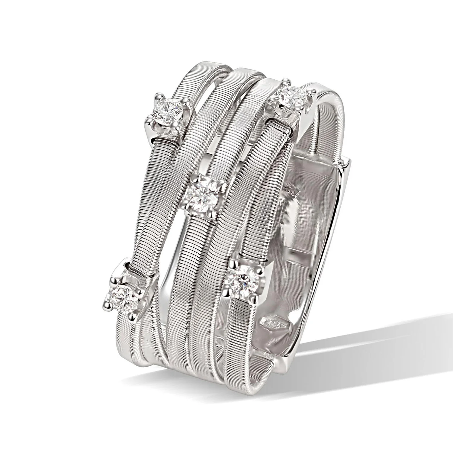 Goa 18ct White Gold Five Row Diamond Ring - Image 2