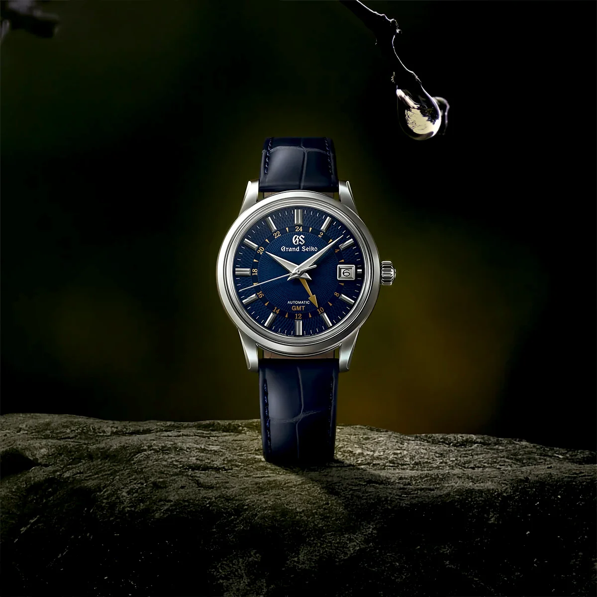 Elegance GMT 'Moondrop' 39mm Blue Dial Mens Strap Watch - Image 2