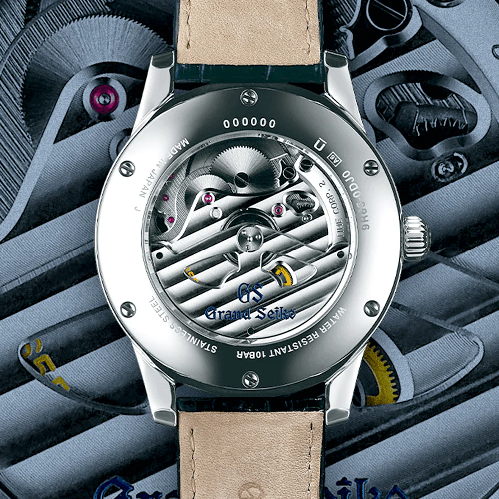 Elegance Spring Drive ‘Skyflake’ Men’s Leather Strap Watch - Image 4