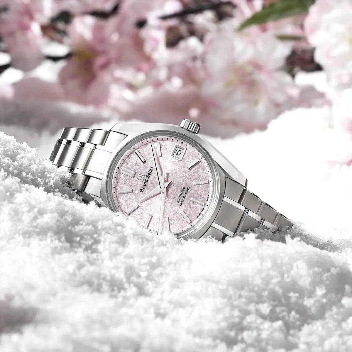 Heritage 'Sakura-Kakushi' 38mm Pink Textured Dial Watch - Image 4