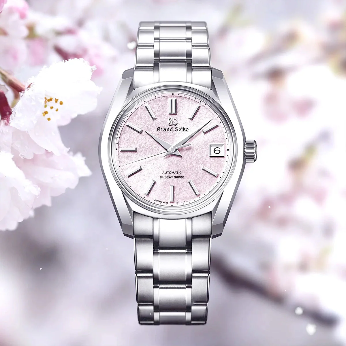 Heritage 'Sakura-Kakushi' 38mm Pink Textured Dial Watch - Image 5