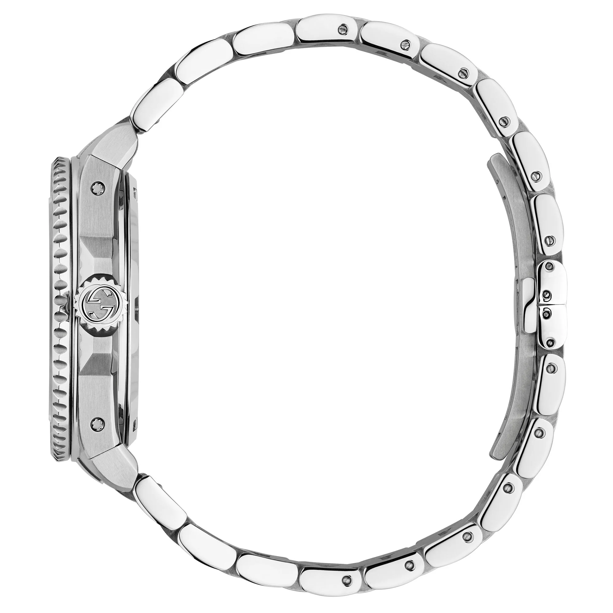 Gucci Dive 40mm Stainless Steel Automatic Watch With A Silver Dial & Gold Bezel - Image 2