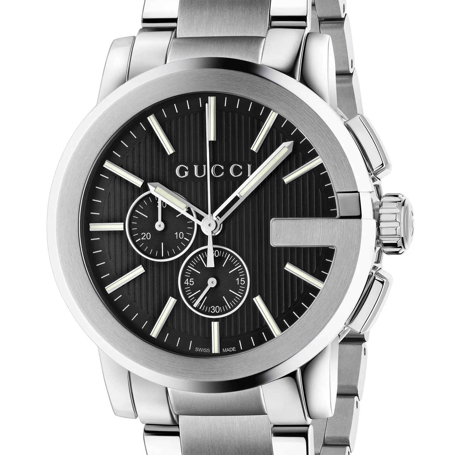 G-Chrono Quartz 44mm Stainless Steel Black Dial Bracelet Watch - Image 5