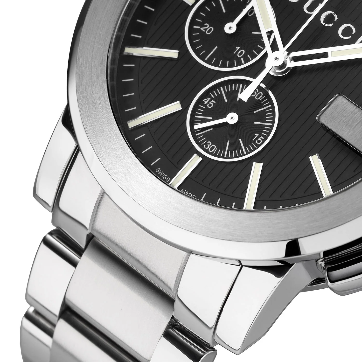G-Chrono Quartz 44mm Stainless Steel Black Dial Bracelet Watch - Image 8