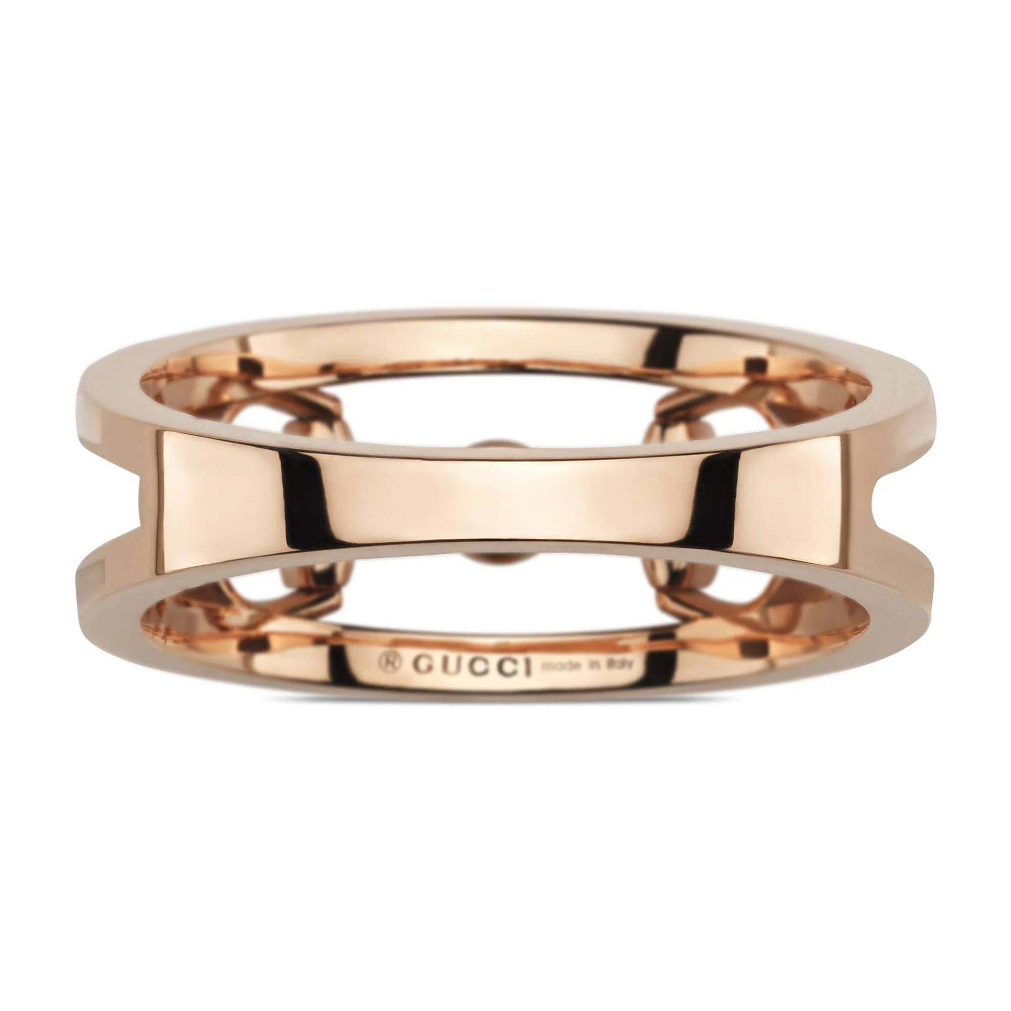 Gucci Horsebit 18ct Rose Gold And Diamond Wide Dress Ring - Image 5