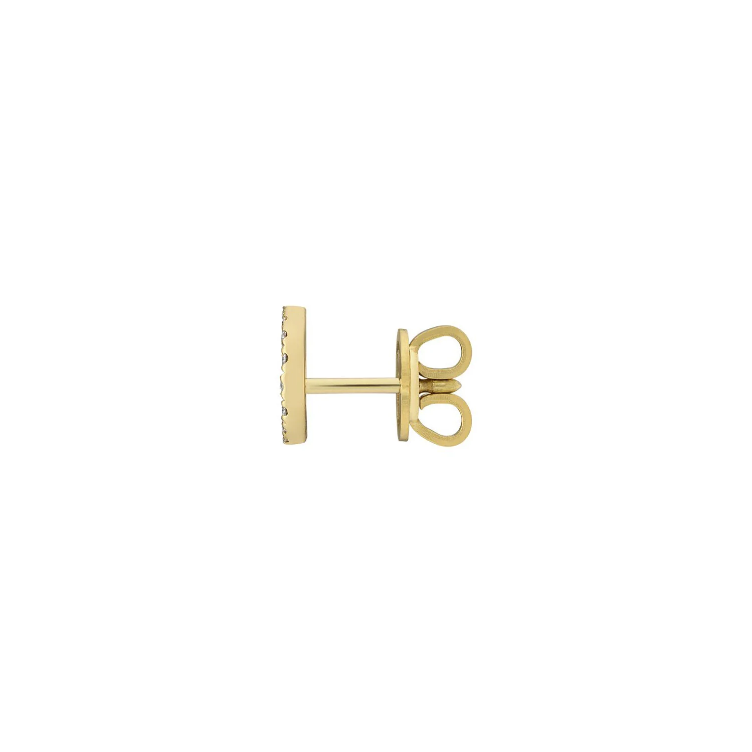 Gucci Interlocking 18ct Yellow Gold Diamond Stud Earrings - Image 2