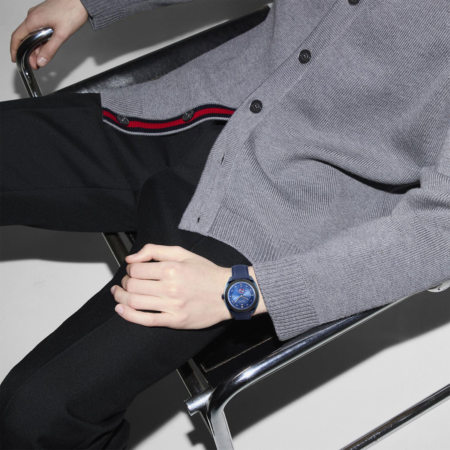 Gucci Interlocking 41mm Blue Dial Men's PVD Rubber Strap Watch - Image 4