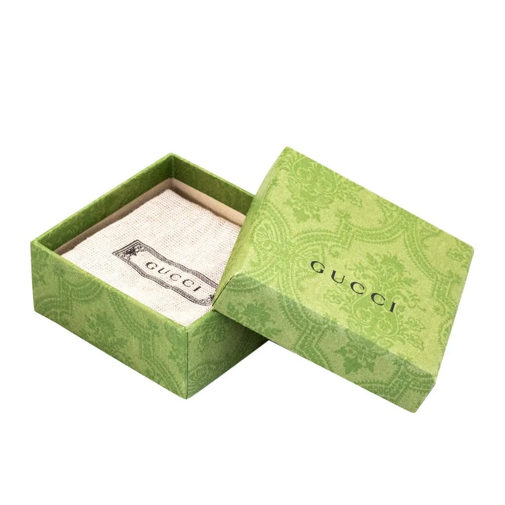 Gucci Interlocking Sterling Silver And Black Enamel 6mm Ring - Image 4