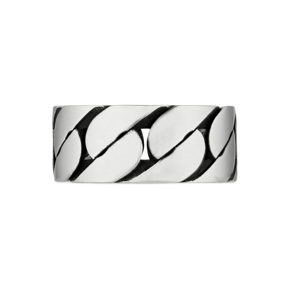 Gucci Interlocking Sterling Silver Logo 8mm Band Ring - Image 3