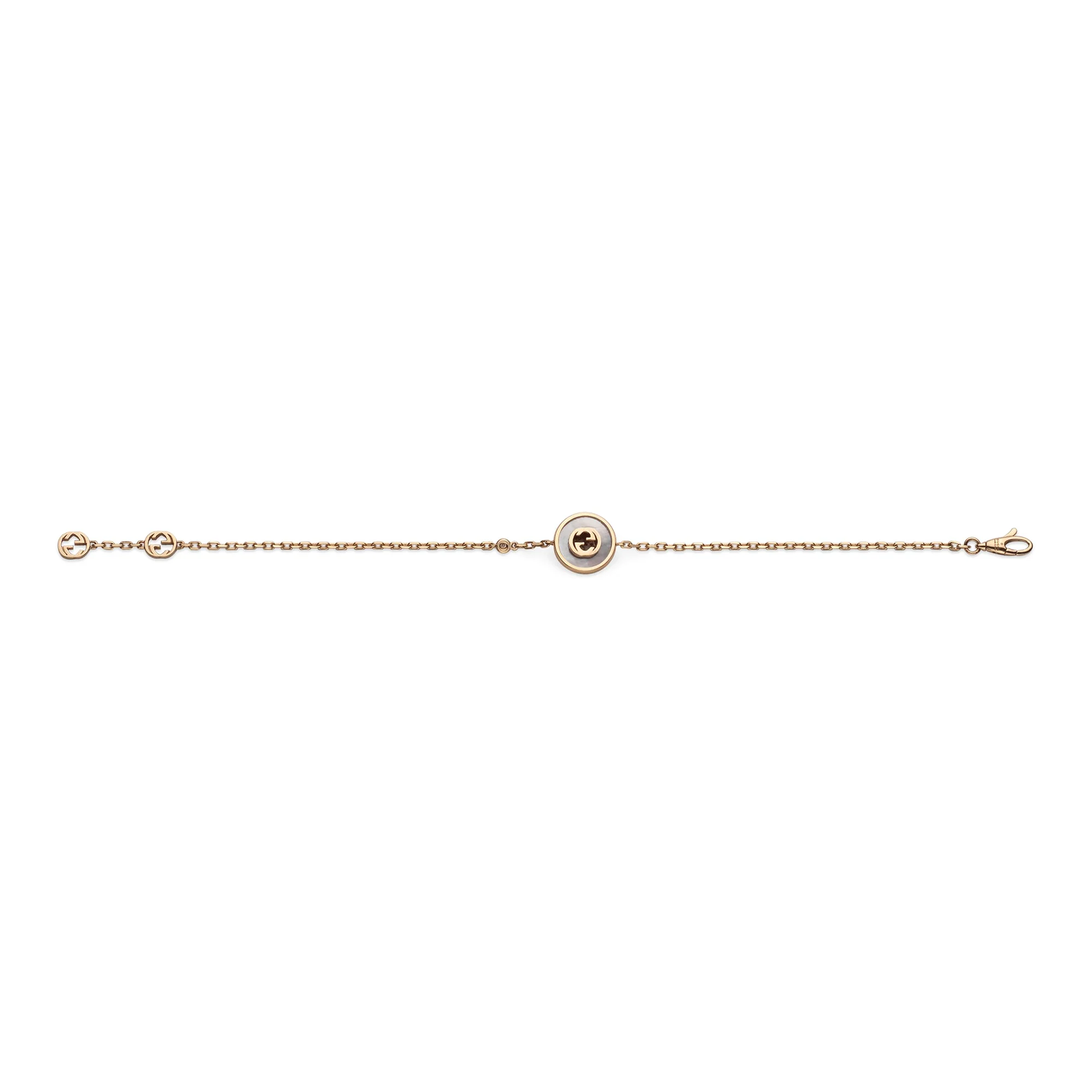Gucci Interlocking 18ct Rose Gold Mother Of Pearl And Diamond Bracelet - Image 3