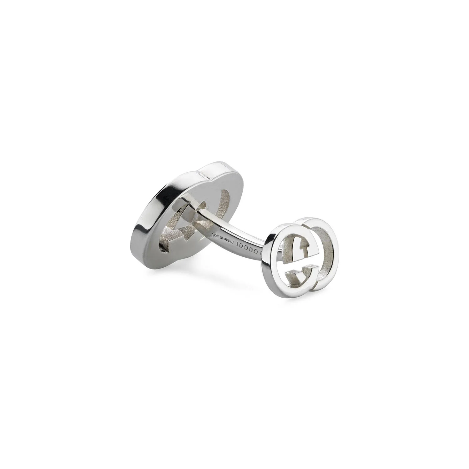 Gucci Interlocking Sterling Silver And Black Enamel Cufflinks - Image 2