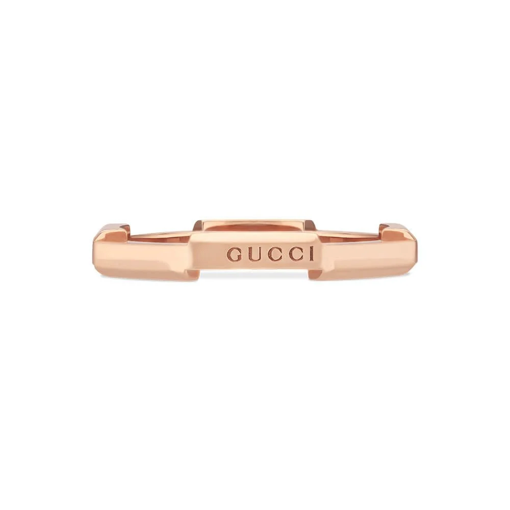 Gucci Link to Love 18ct Rose Gold Mirrored Ring - Image 2