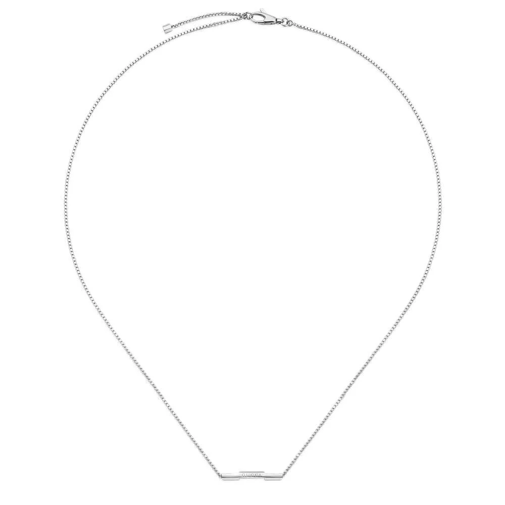 Gucci Link to Love 18ct White Gold Diamond Pave Set Necklace - Image 3