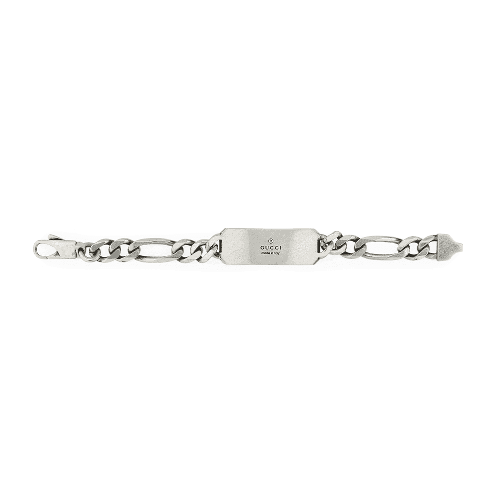 Gucci Signature Sterling Silver GG And Bee Engraved Bracelet - Image 3
