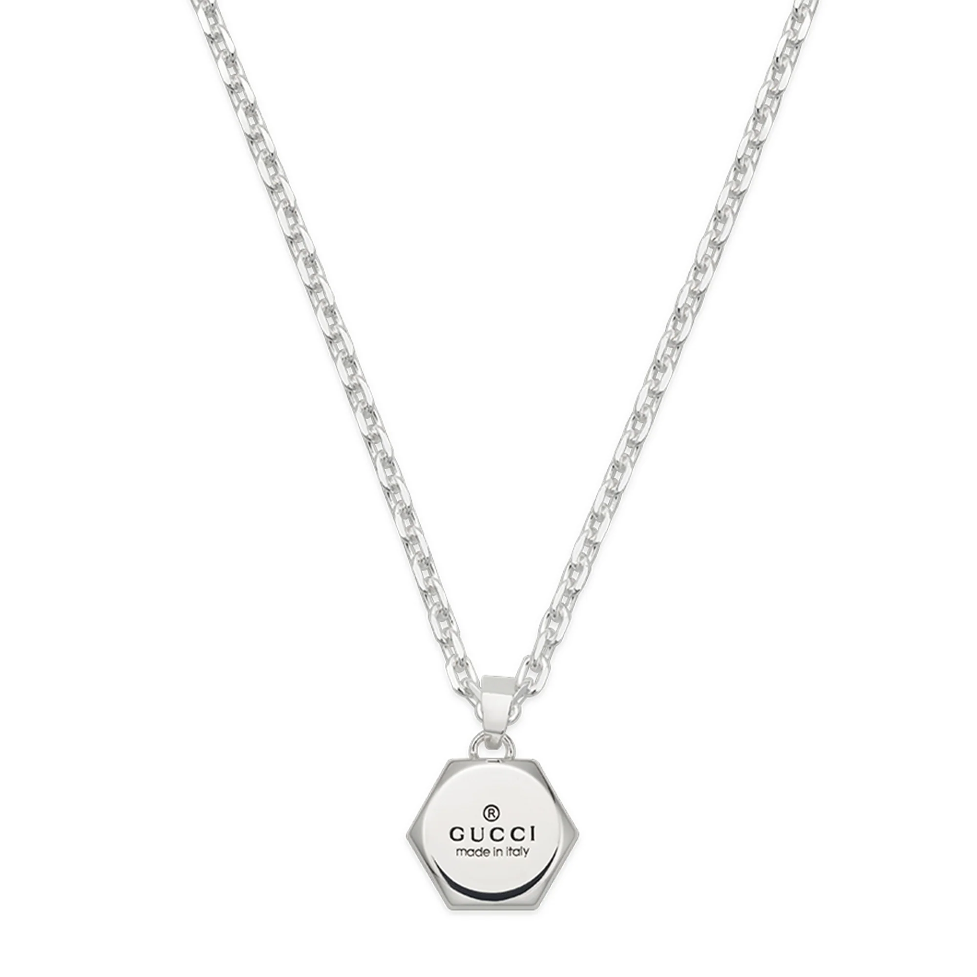 Gucci Sterling Silver Trademark Necklace - Image 2