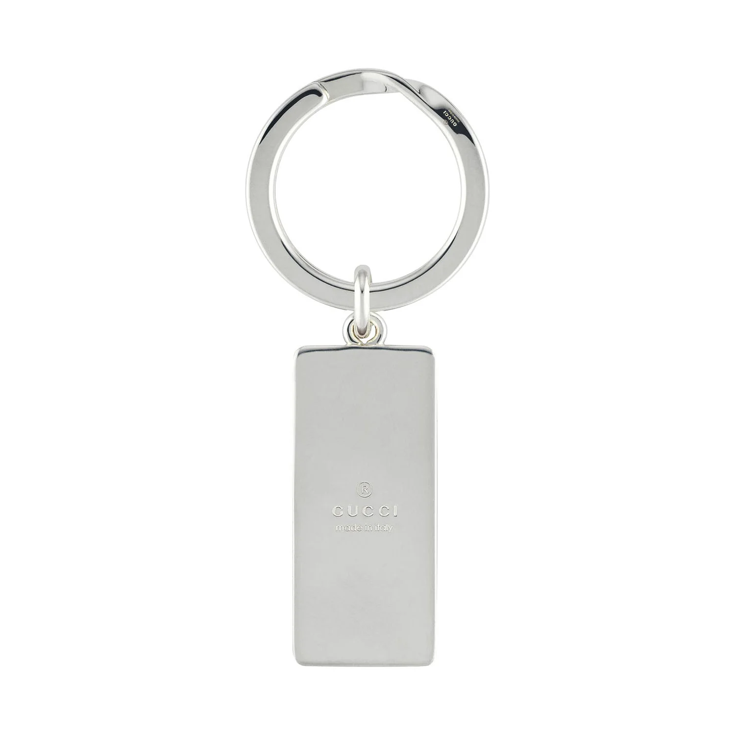 Gucci Trademark Sterling Silver And Red Enamel Keyring - Image 2